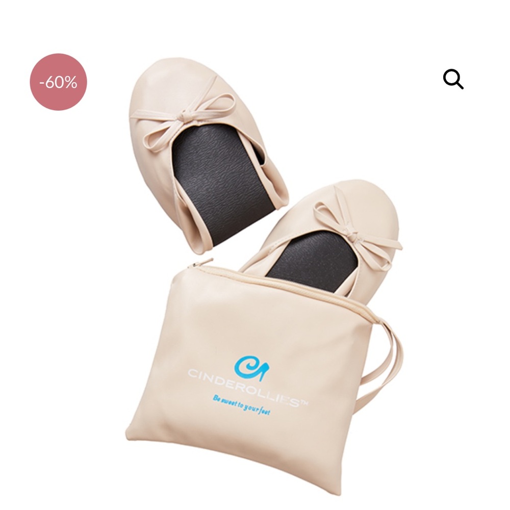 Cinderollies Beige Foldable Ballet Flats